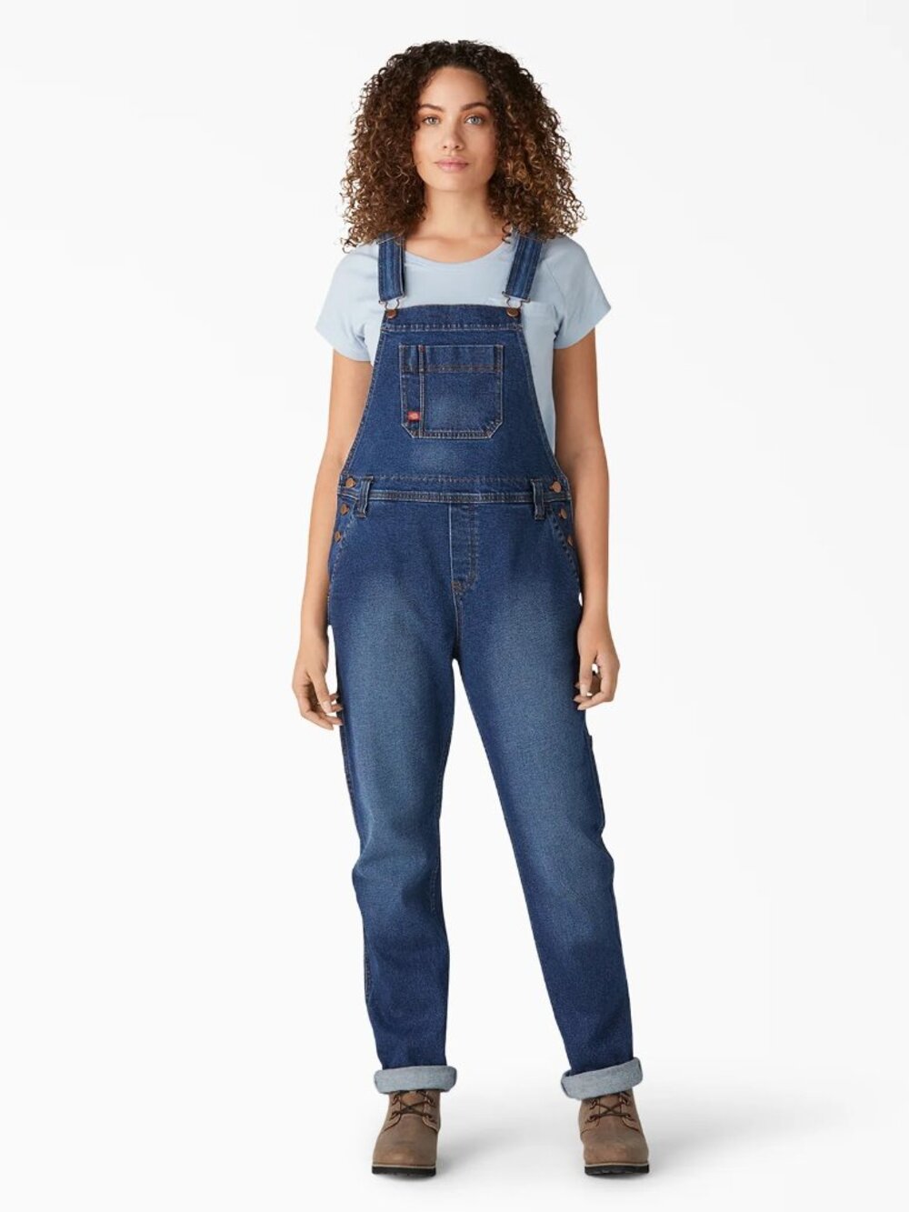 ☀️ Dickies Denim Boyfriend Fit Bib Overalls Retro Stonewashed Carpenter XS NWT